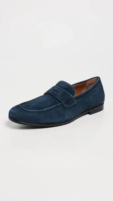 FERRAGAMO Tiberio Suede Loafers Navy Blue | Thumbnail 2