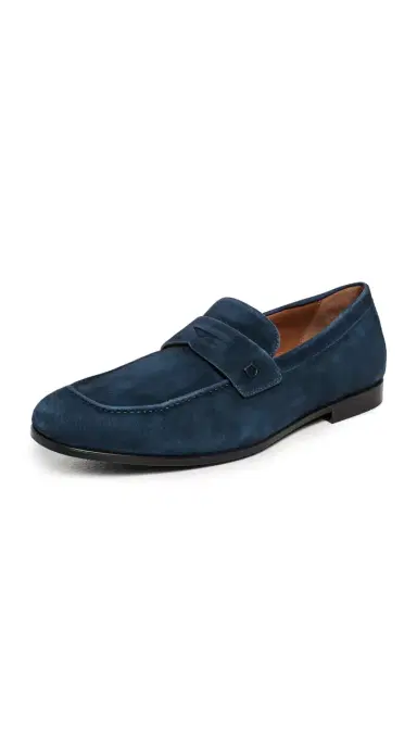 FERRAGAMO Tiberio Suede Loafers Navy Blue | Thumbnail 6