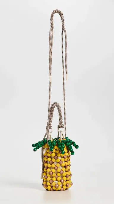 ALÉMAIS Wood Bead Pineapple Mini Bag Multi One Size | Thumbnail 4