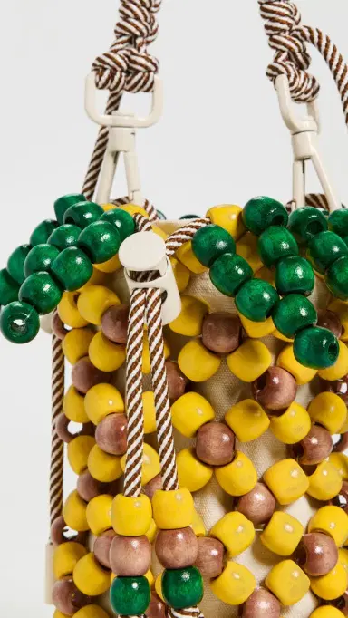 ALÉMAIS Wood Bead Pineapple Mini Bag Multi One Size | Thumbnail 5