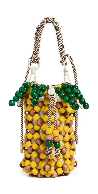 ALÉMAIS Wood Bead Pineapple Mini Bag Multi One Size | Thumbnail 1