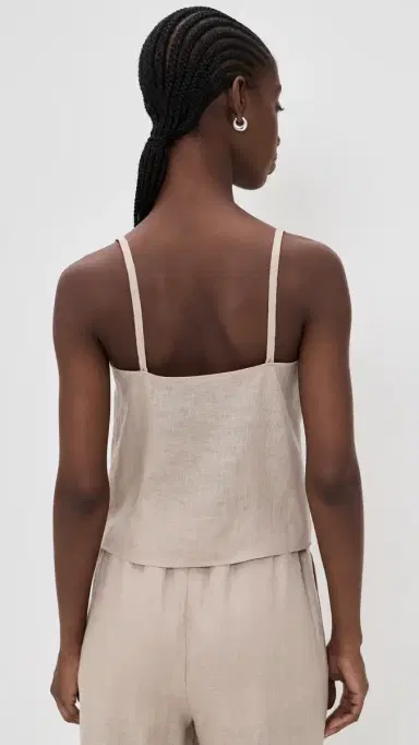 FRAME The Linen Button Cami Flax | Thumbnail 3 FRAME The Linen Button Cami Flax | Thumbnail 3