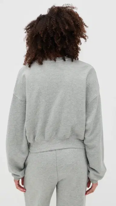 Éterne Cropped Crewneck Sweatshirt Heather Grey | Thumbnail 3 Éterne Cropped Crewneck Sweatshirt Heather Grey | Thumbnail 3