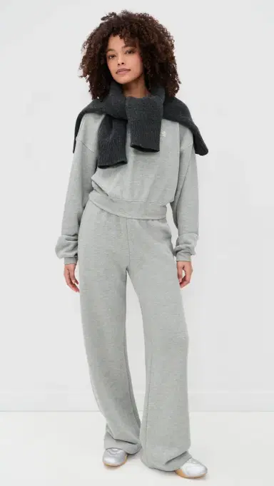 Éterne Cropped Crewneck Sweatshirt Heather Grey | Thumbnail 5 Éterne Cropped Crewneck Sweatshirt Heather Grey | Thumbnail 5