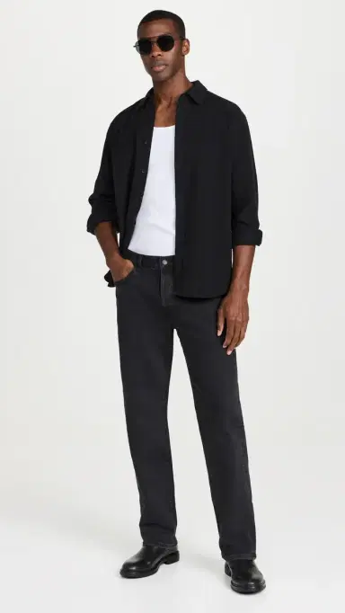 Jeanerica Casual Relaxed Straight Leg Jeans Black 2 Weeks | Thumbnail 5