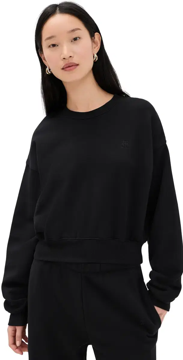 Cropped Crewneck weatshirt Black