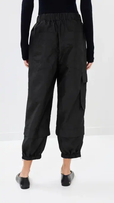 Tibi Crispy Nylon Pull On Joggers Black L | Thumbnail 3