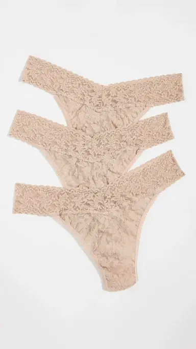 Hanky Panky Signature Lace Original Rise Thong 3 Pack | Thumbnail 2