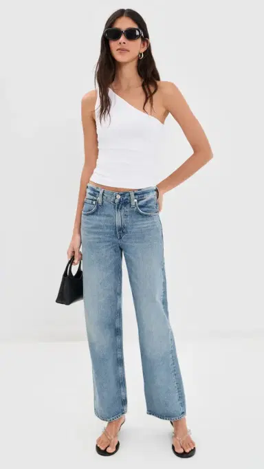 GOOD AMERICAN Super Stretch One Shoulder Tank White001 XL | Thumbnail 5