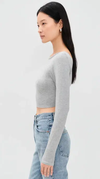 LE BOP Heidi Top Heather Grey M | Thumbnail 4 LE BOP Heidi Top Heather Grey M | Thumbnail 4