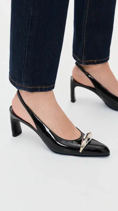 Tory Burch Pierced Slingbacks 65mm Perfect Black/Silver | Thumbnail 3 Tory Burch Pierced Slingbacks 65mm Perfect Black/Silver | Thumbnail 3