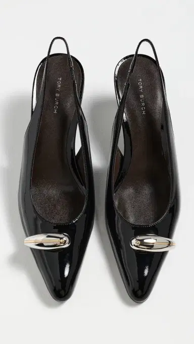 Tory Burch Pierced Slingbacks 65mm Perfect Black/Silver | Thumbnail 5 Tory Burch Pierced Slingbacks 65mm Perfect Black/Silver | Thumbnail 5
