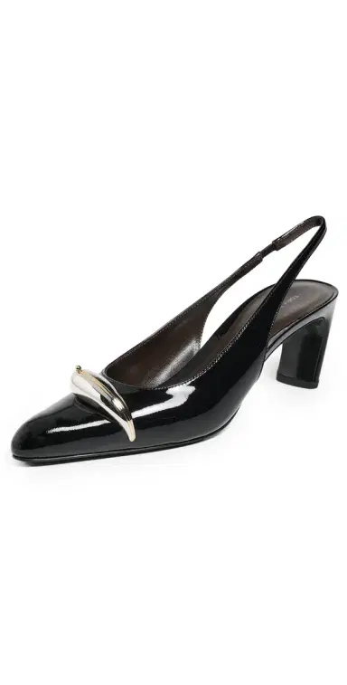 Tory Burch Pierced Slingbacks 65mm Perfect Black/Silver | Thumbnail 1 Tory Burch Pierced Slingbacks 65mm Perfect Black/Silver | Thumbnail 1