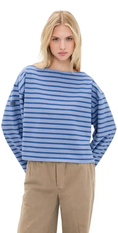 Polo Ralph Lauren Jersey Crop Mariner Long Sleeve Pullover East Blue/iberty | Thumbnail 1 Polo Ralph Lauren Jersey Crop Mariner Long Sleeve Pullover East Blue/iberty | Thumbnail 1
