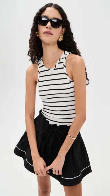 State & Lake Millie Tank Top White/Black | Thumbnail 2