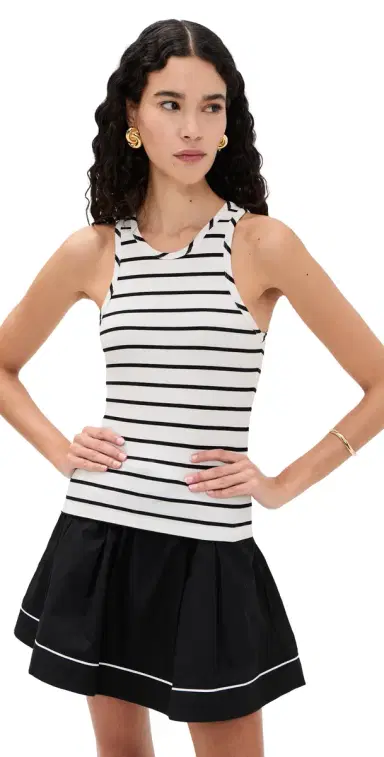 State & Lake Millie Tank Top White/Black | Thumbnail 1