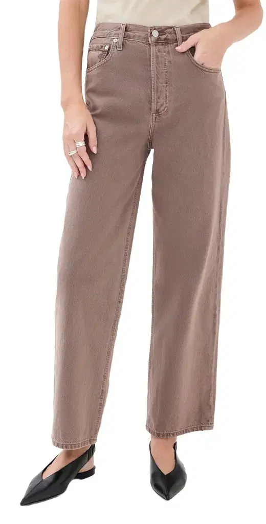 Ren Jeans: High Rise Wide Leg Jeans Ceramic