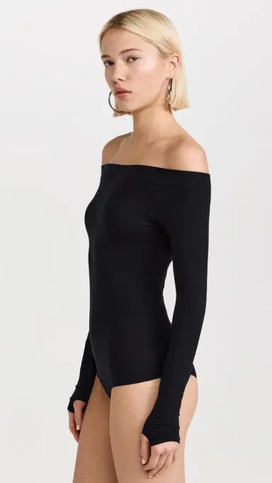 Commando Ballet Off-Shoulder Thong Bodysuit Black One Size | Thumbnail 4 Commando Ballet Off-Shoulder Thong Bodysuit Black One Size | Thumbnail 4