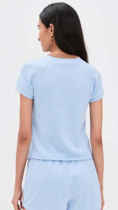 LE BOP Ringer Tee Pale Blue | Thumbnail 3