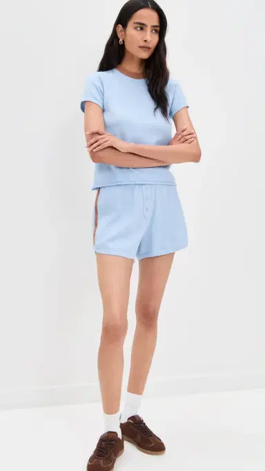 LE BOP Ringer Tee Pale Blue | Thumbnail 5