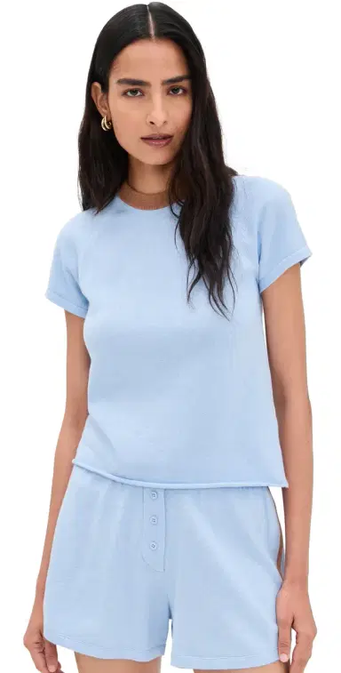 LE BOP Ringer Tee Pale Blue | Thumbnail 1