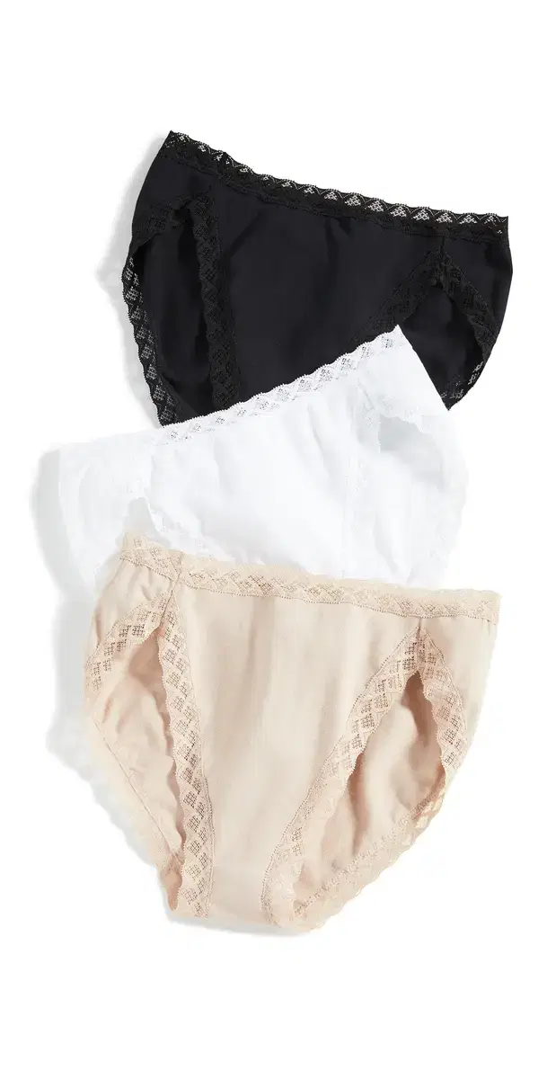 Bliss French Cut Briefs 3 Pack Black/Cafe/White