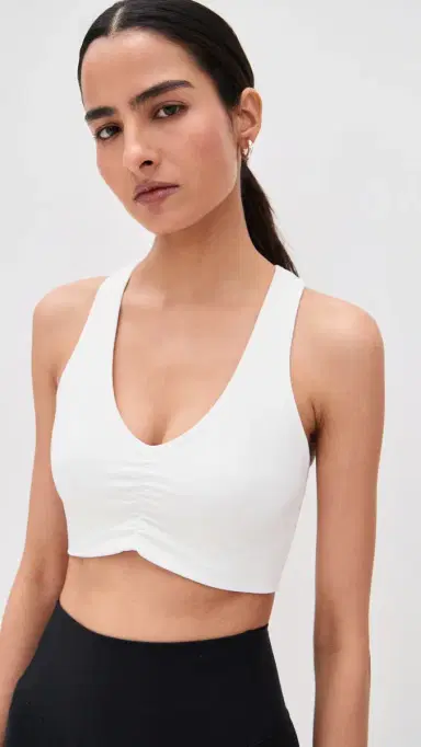 Splits59 Airweight Bra with Ruching White | Thumbnail 2 Splits59 Airweight Bra with Ruching White | Thumbnail 2