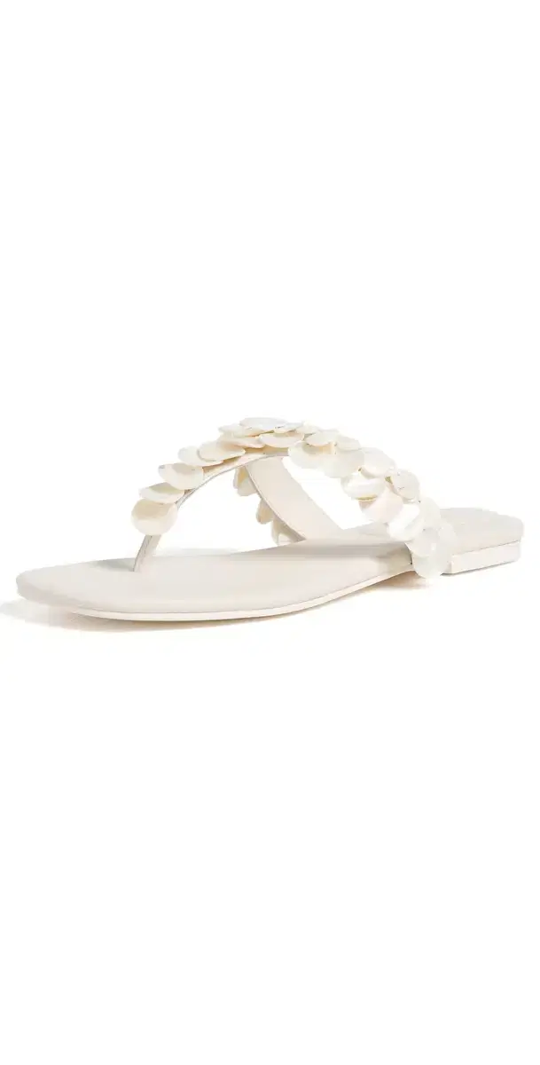 SIMKHAI Elin Beaded Shell Sandals Alabaster
