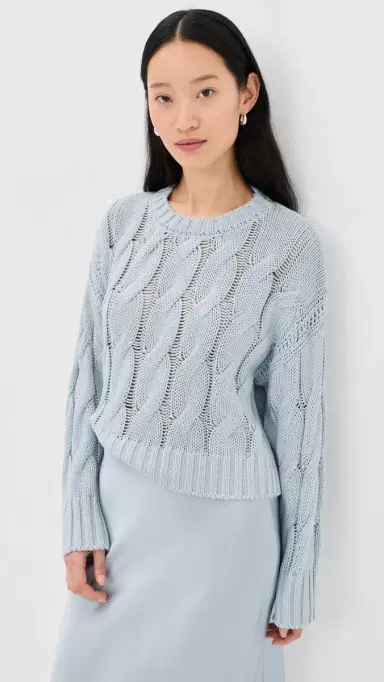 Sablyn Tristan D Crewneck Cable Pullover Whisper | Thumbnail 2
