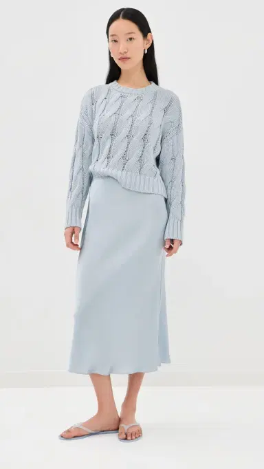 Sablyn Tristan D Crewneck Cable Pullover Whisper | Thumbnail 5