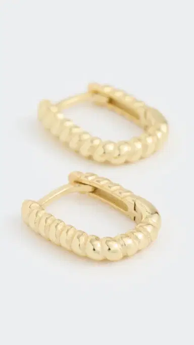 Shashi Cosmo Rope Huggie Hoop Earrings Gold One Size | Thumbnail 4