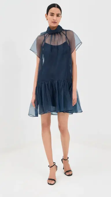 Simkhai Beaux Tiered Mini Dress Midnight 8 | Thumbnail 5