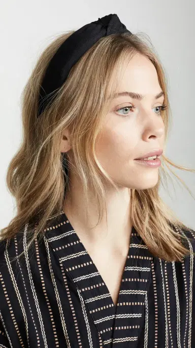 Lele Sadoughi Classic Black Headband Jet One Size | Thumbnail 3
