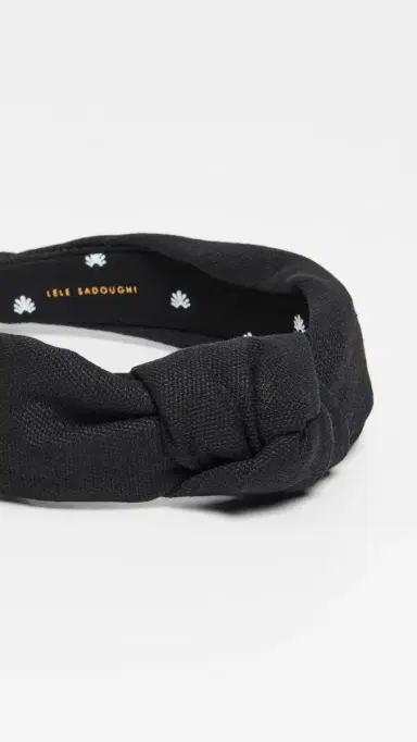 Lele Sadoughi Classic Black Headband Jet One Size | Thumbnail 4
