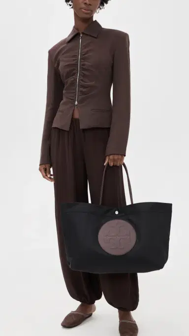 Tory Burch Ella Twist Reversible Tote Black One Size | Thumbnail 3
