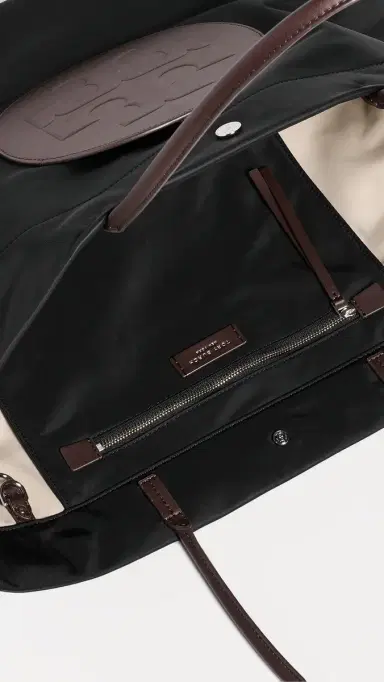 Tory Burch Ella Twist Reversible Tote Black One Size | Thumbnail 6