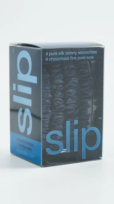 Slip Skinny Silk Scrunchies Set of 4 Navy One Size | Thumbnail 5