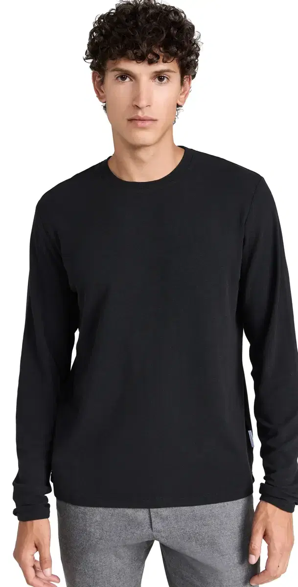 NN07 Clive Waffle Knit Tee Black