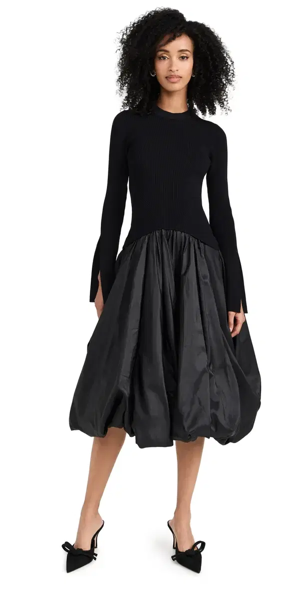 Kenlie ock Neck idi Dress Black