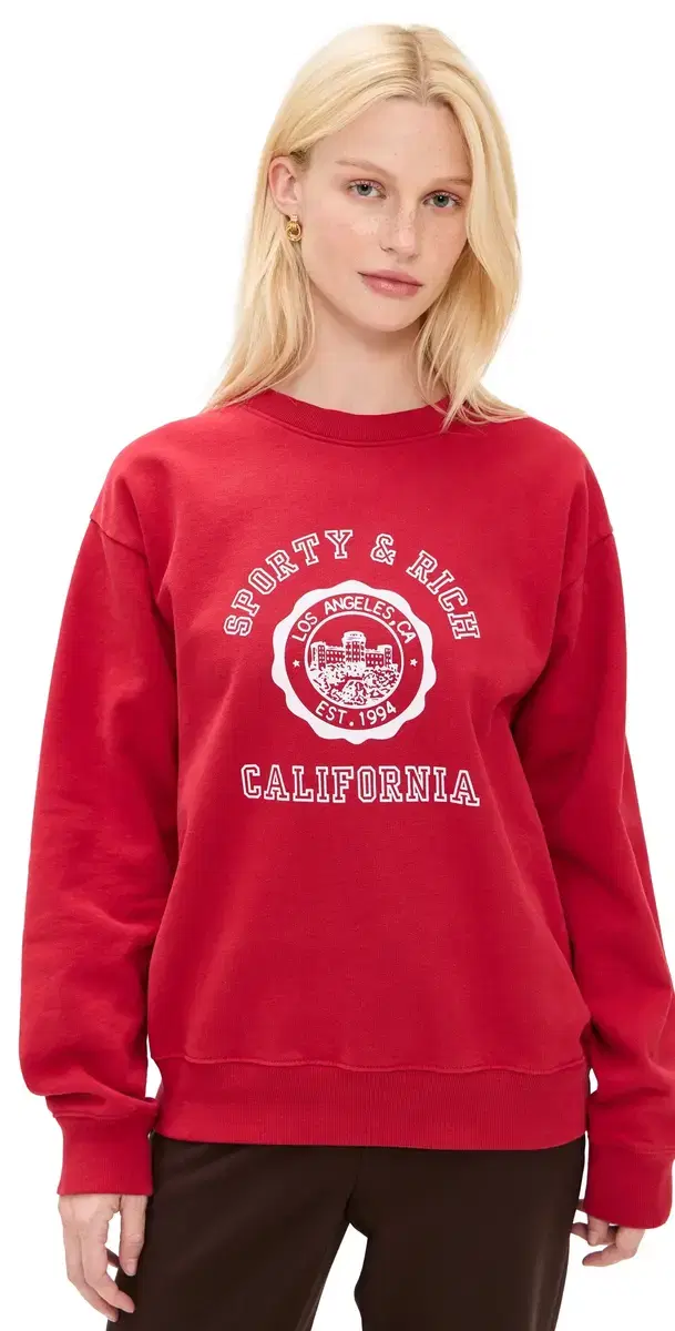 California Emblem Crew Neck weatshirt Ruby