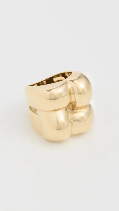 JENNY BIRD Mega Woven Square Ring High Polish Gold | Thumbnail 2