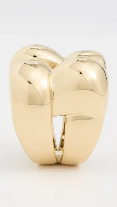 JENNY BIRD Mega Woven Square Ring High Polish Gold | Thumbnail 4