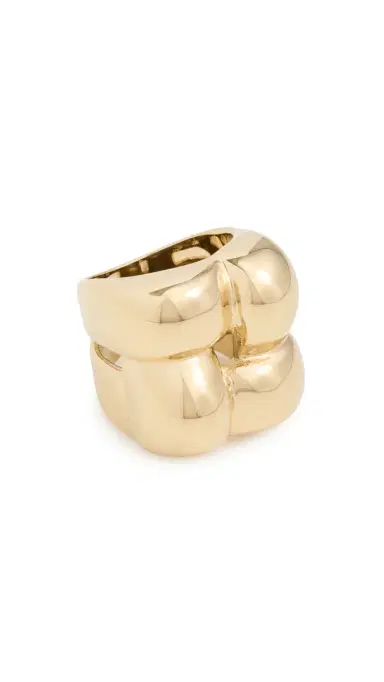 JENNY BIRD Mega Woven Square Ring High Polish Gold | Thumbnail 6