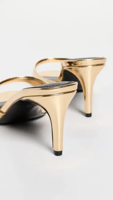 Black Suede Studio Freddie Sandals 65mm Gold Metallic Leather | Thumbnail 4