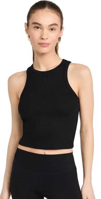 Splits59 Kiki Rib Crop Top Black S | Thumbnail 1