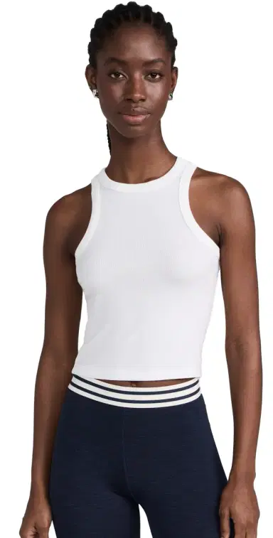 Splits59 Kiki Rib Crop Top White S | Thumbnail 1