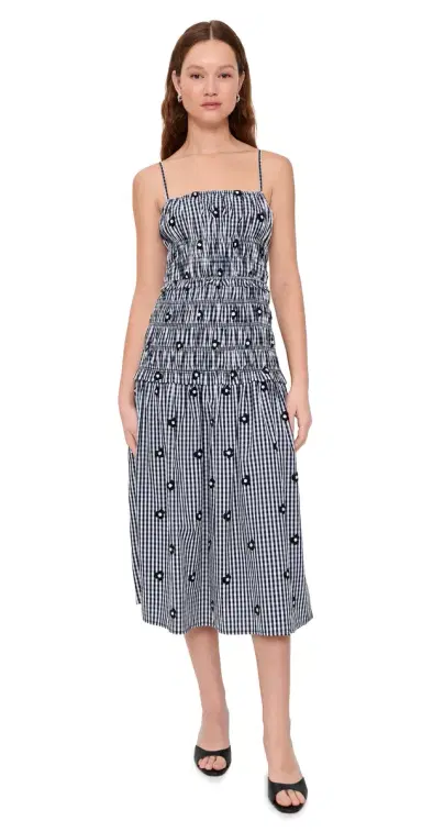 MAUDE CLUB Madison Dress Navy Gingham Emb | Thumbnail 1 MAUDE CLUB Madison Dress Navy Gingham Emb | Thumbnail 1