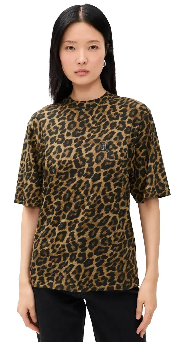 Leopard Avi Tee Black and Brown Leopard