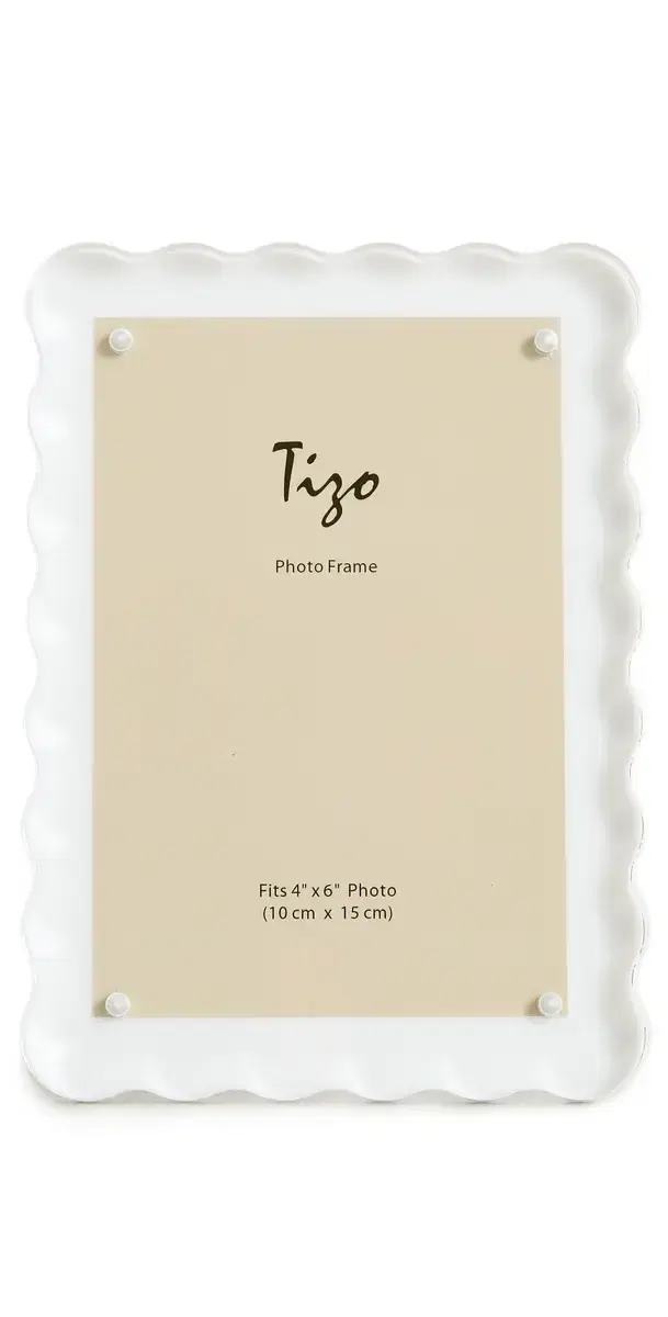 Tizo Design Lucite Frame Wave Design White 4x6 White One Size