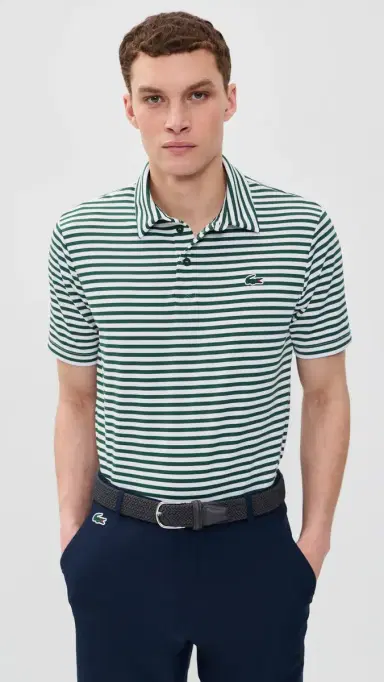 Lacoste Golf Performance Polo Vert/Blanc S | Thumbnail 2